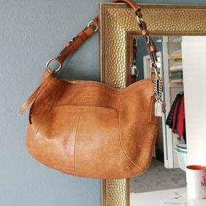 Saddle leather coach bag